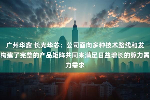 广州华鑫 长光华芯：公司面向多种技术路线和发展构建了完整的产品矩阵共同来满足日益增长的算力需求