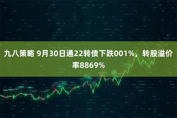 九八策略 9月30日通22转债下跌001%，转股溢价率8869%